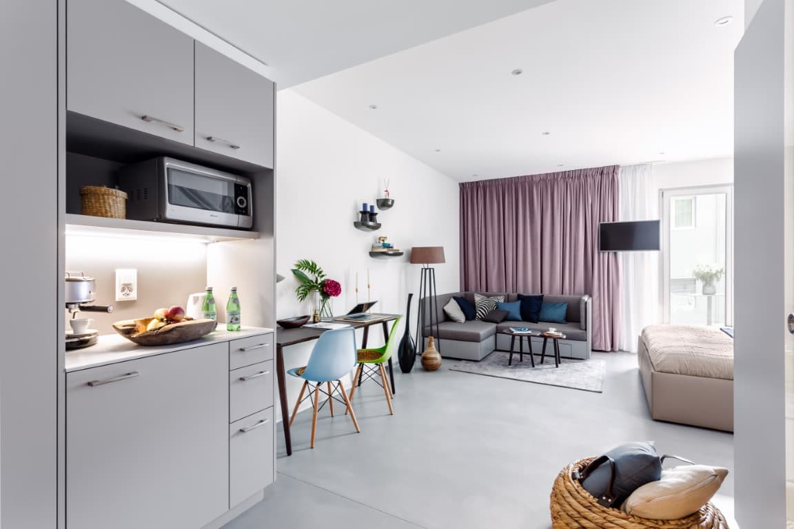 Studio Apartment Senior Kitchenette Terrace Lake Side 3